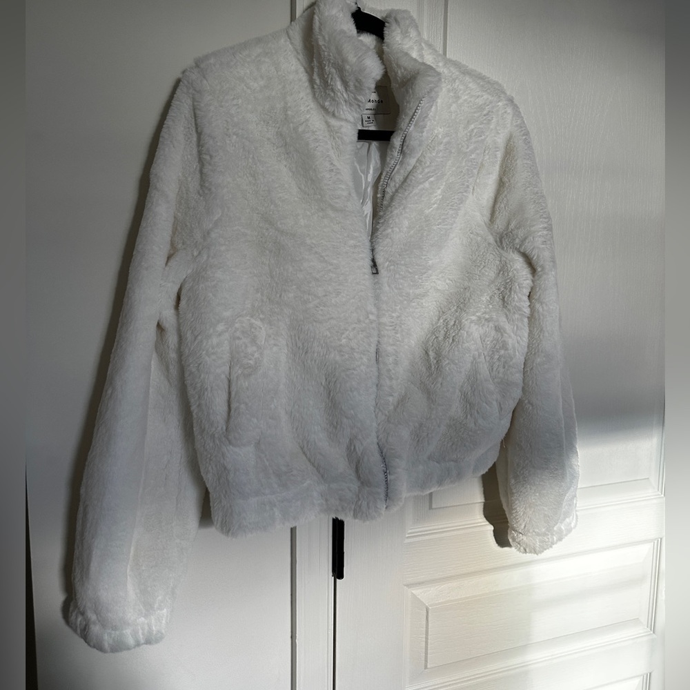 Women’s white faux fur jacket